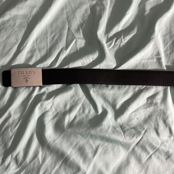 Prada reversible Safiano leather belt strap & and Milano belt buckle combo - Picture 4 of 5